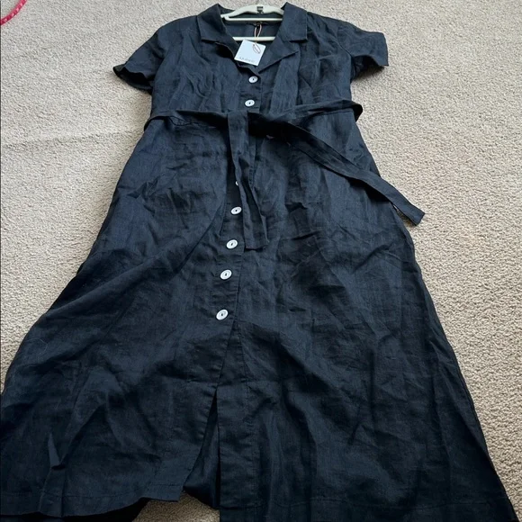 100% European Linen Button Front Dress - Picture 8 of 14